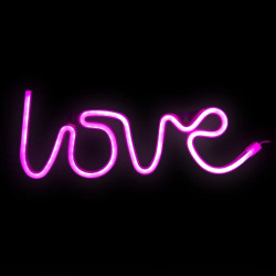 Neon LED "love", dekoracja LED 34x12,5cm zasilanie z baterii lub USB