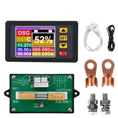 Cyfrowy woltomierz amperomierz 2,4 cala DC7-200V 100-500A Miernik Coulomba Tester mocy dwukierunkowy Monitor baterii wielofunkcy