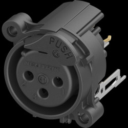 XLR panel socket, 3 pole, gold-plated, plastic, NC3FAV2-DAE