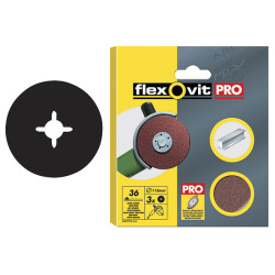 Flexovit 63642527550 Aluminium Oxide Fibre Discs 115mm Coarse 36G - Pack Of 10