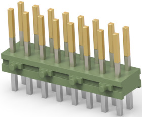 Pin header, 16 pole, pitch 2.54 mm, straight, green, 825440-8