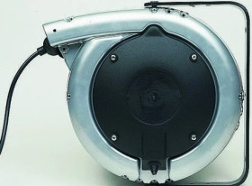 24m Przedłużacz bębnowy 24m 1,5 mm² 0 gniazda z automatycznym zwijaniem 8A 230 V Czarny PVC Szpula kablowa