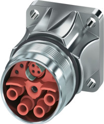 Surface mount socket, M23, 15 pole, crimp connection, standard/SPEEDCON locking system, straight, 1568969