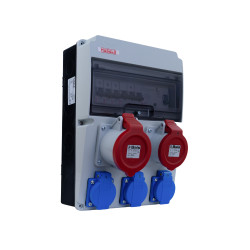 Rozdzielnica budowlana JUN-S/FI 1x 32A 1x 16A 3x230V IP44 Masalb Masalb1