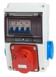 Rozdzielnica budowlana 5M 16A/4P 2x230V + zabezpieczenia IP44 RSK012C011/4