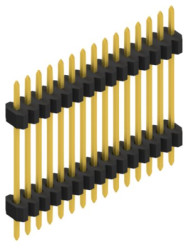 Pin header, 15 pole, pitch 1.27 mm, straight, black, SLVW611715G