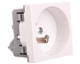 Gniazdo pojedyncze 16A 2P+Z białe QP 45X45 HB