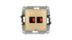 Icon Mechanizm Gniazda Głośnikowego Podwójnego, Bez Pola Opisowego Złoty...