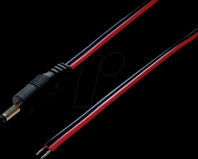 072088 DC cable, 2 x 0.40 mm², straight plug 1.7 mm