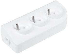 Gniazdo przedĹuĹźacza x 3 z uziemieniem biaĹe GN-30