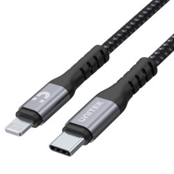 Kabel USB-C/Lightning MFI Iphone UNITEK Wtyk-wtyk Szary