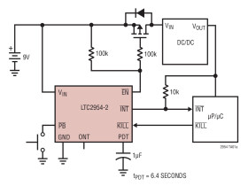 Push Button On/Off Controller with µP Interrupt