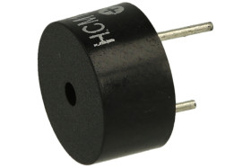 Buzzer elektromagnetyczny; HCM1009; 75 dB (d=0,1m); 20mA; fi 10mm; 2,5kHz; przewlekany (THT); 5; ciągły; z generatorem; piny; 5m