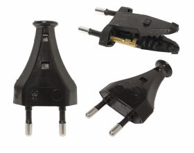 Wtyczka AC płaska składana czarna 2N11