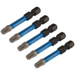 Draper Expert 05648 PZ-Type Impact S/Driver Bits No3x50mm 1/4&quot; Hex 5Pc