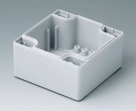 PC enclosure shell, (L x W x H) 80 x 80 x 40 mm, light gray (RAL 7035), C1080802