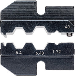 Crimping die for coaxial connectors, 97 49 40