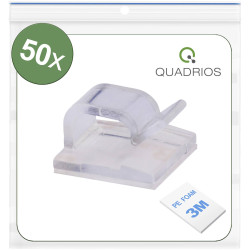 Quadrios 25CA475 Cable Clips Transparent Self-adhesive &#xD8; 1-7 mm 50 pcs