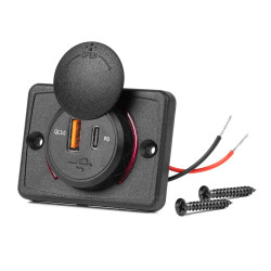 Ładowarka samochodowa USB wodoodporna szybkie ładowanie QC3.0 12V/24V AMIO-04231