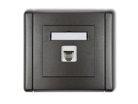 FLEXI Gniazdo telefoniczne 1xRJ11 4-stykowe beznarzędziowe grafitowy 11FGT-1 KARLIK