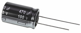 Kondensator 470μF 100V dc Radialny, Otwór przelotowy Panasonic roztaw: 7.5mm 16 (Dia.) x 25mm