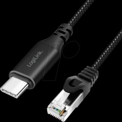 CU0417 Network adapter, cable, USB 3.2 type-C, Gigabit Ethernet, 15 m