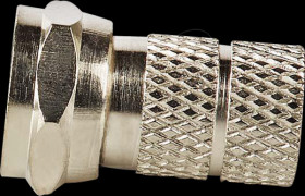 CSGB41903ME F connector, straight, cable input diameter: 5.5 mm, silver