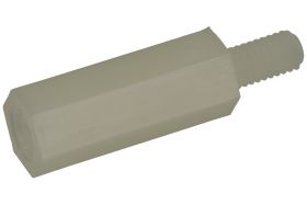 Dystans; TP-15; M3; zewnętrzny/wewnętrzny; 15mm; 6mm; 6mm; 6mm; tulejka dystansowa gwintowana; sześciokątna; poliamid; Fix&Faste