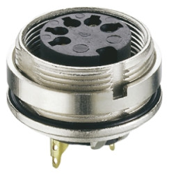 Gniazdo Din 6 -pinowe Żeński Montaż na panelu 250 V AC