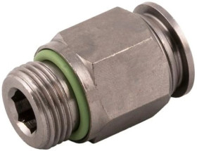 Adapter gwintowany prosty gwint – rura RS PRO 1/4 in Male rodzaj Męski Gwintowany, rura Mosiądz niklowany 1/4in