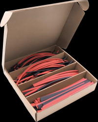 19011CA094 Schrumfpschlauch 2:1 - Rot/Schwarz, 200 teilig