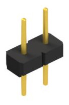 Pin header, 2 pole, pitch 2.54 mm, straight, black, 10057843