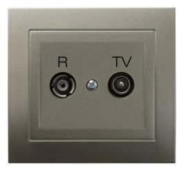 KIER Gniazdo antenowe RTV końcowe 2,5-3dB satyna light GPA-WK/45