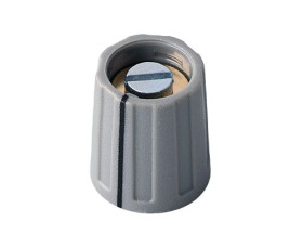Pokrętło potencjometru oś: 6mm średnica: 13mm Wałek okrągły Szary OKW
