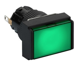 Wskażnik świetlny prostokątny O16 IP65- ziel. zintegr. LED, 24 V, złącze XB6EDV3BP
