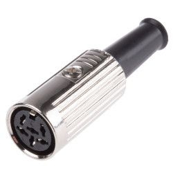 Gniazdo Din 6 -pinowe Żeński Montaż na kablu 100 V AC