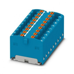 Blok rozdzielczy PTFIX 18X1,5-G BU, niebieskie złącze przemysłowe - 18 punktów przyłączeniowych o przekroju 1,5mm2 /20szt./