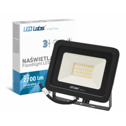 Halogen LED 30W Drago czarny NW Biały neutralny IP65