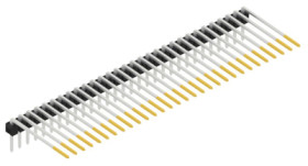 Pin header, 30 pole, pitch 2.54 mm, angled, black, SL320730S