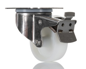 Koło samonastawne średnica kabla 80mm Płyta Tente 200kg wysokość całkowita 108mm