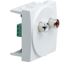 systo Gniazdo audio 2 x Cinch biały/czerwony 2M biały WS260 HAGER