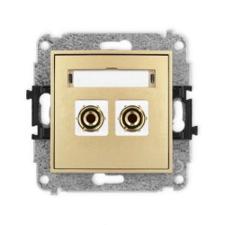 ICON Mechanizm gniazda głośnikowego pojedynczego (typu banan - czerwony i czarny, pozłacany, 4 mm2, do lutowania) złoty 29IGG-3