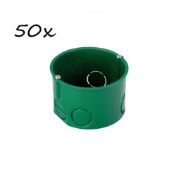 Puszka podtynkowa końcowa fi 60 płytka z wkrętami zielona EDO /50szt/.