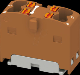 1046614 PTFIX distribution block, 4x1.5, brown