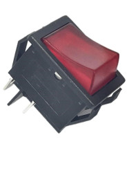 Przełącznik kołyskowy Wł.-wył. podświetlany 16A DPDT Czerwony IP20 RS PRO