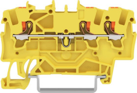 3-wire feed-through terminal, spring-clamp connection, 0.25-2.5 mm², 1 pole, 17.5 A, 8 kV, yellow, 2201-1306