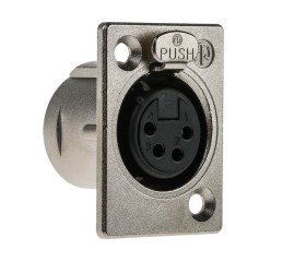 Złącze XLR 4 -pinowe Montaż na panelu Żeński