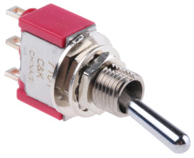 Przełącznik Wł.-brak-wł. SPDT C & K Płytka drukowana długość przełącznika 11.43mm