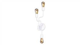 Kinkiet Ścienny Biały Peka, Odsłonięte Żarówki Góra Dół, Gwint E27 K-4046...