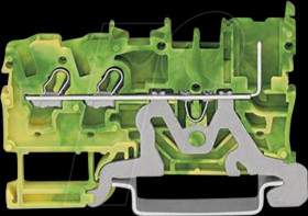 2022-1307 2-conductor/1-pin carrier terminal block, 2.5 mm², green/yellow